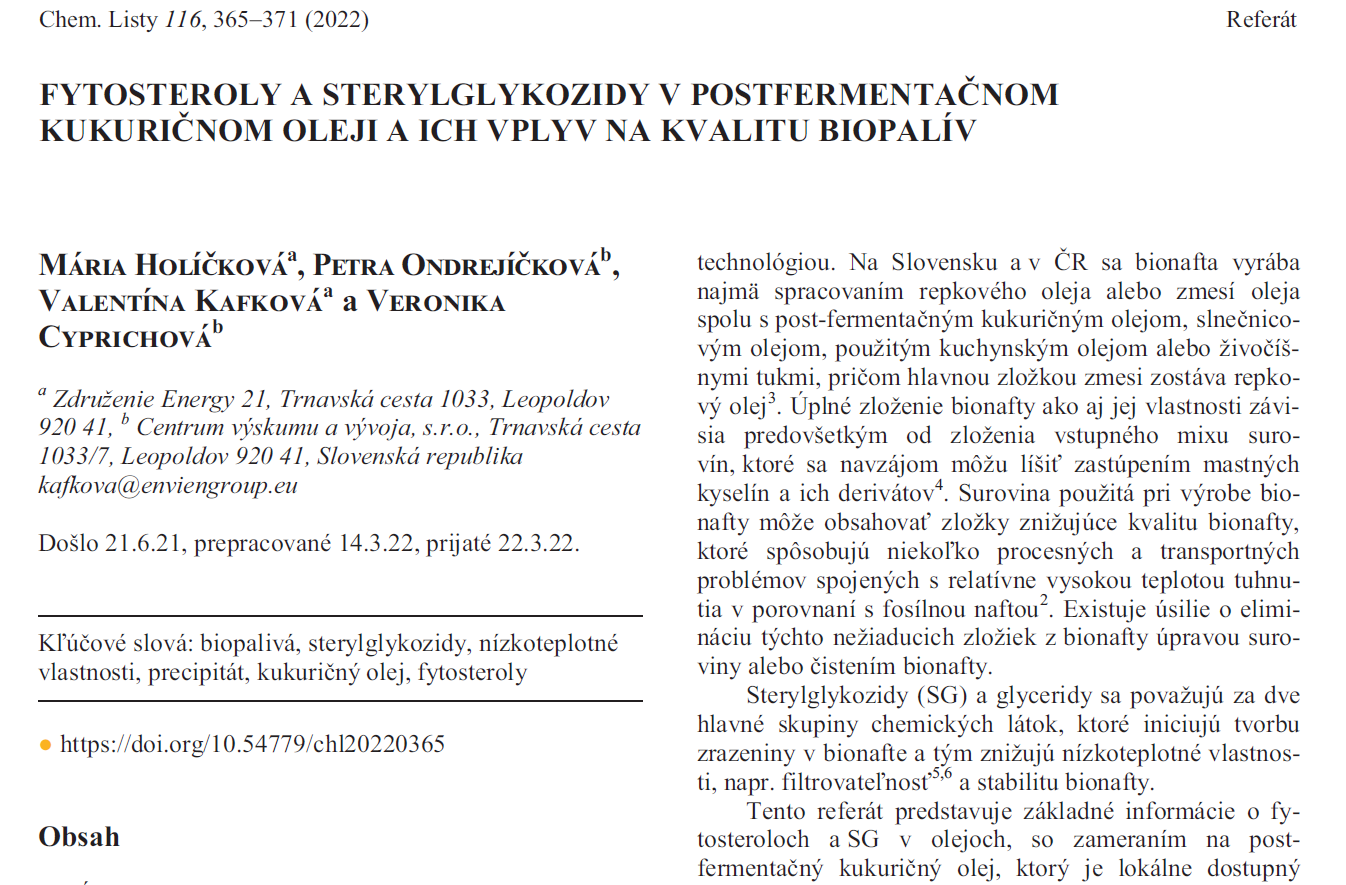 Nový review článok v časopise Chemické listy 